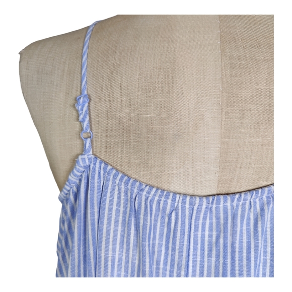 H&M Blue White Strip Sun Dress Small Spring Summer Adjustable Straps - Picture 6 of 6